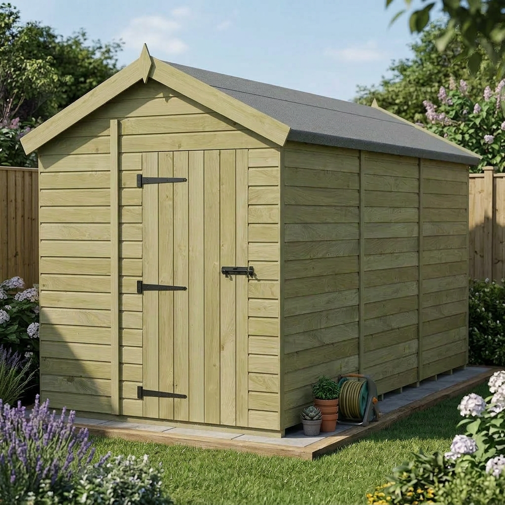 6 x 12 Apex Shed (Single Door, No Windows) - view 4