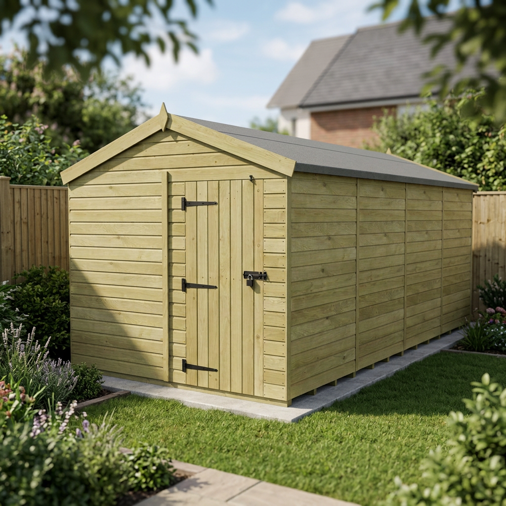 8 x 16 Apex Shed (Single Door, No Windows) - view 5