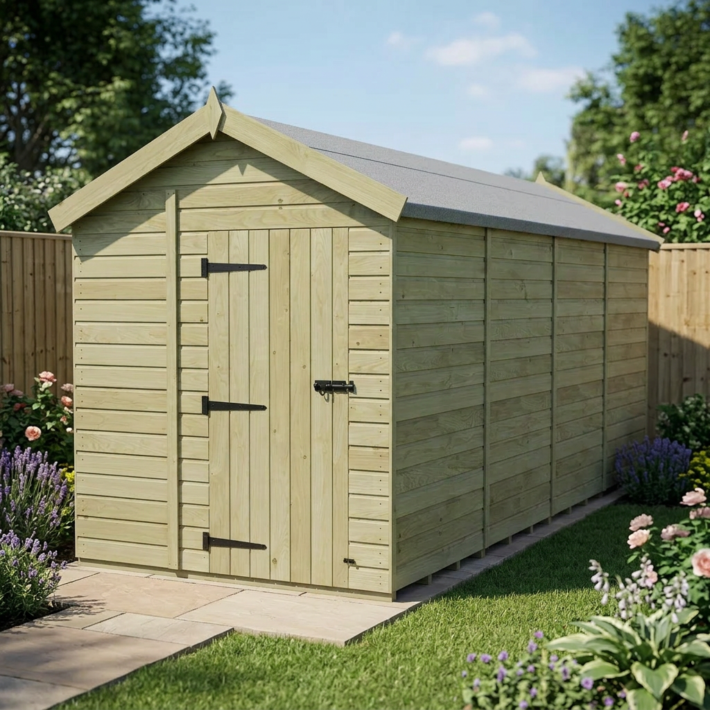 7 x 16 Apex Shed (Single Door, No Windows) - view 4