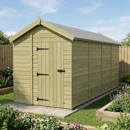 6 x 16 Apex Shed (Single Door, No Windows) - view 6