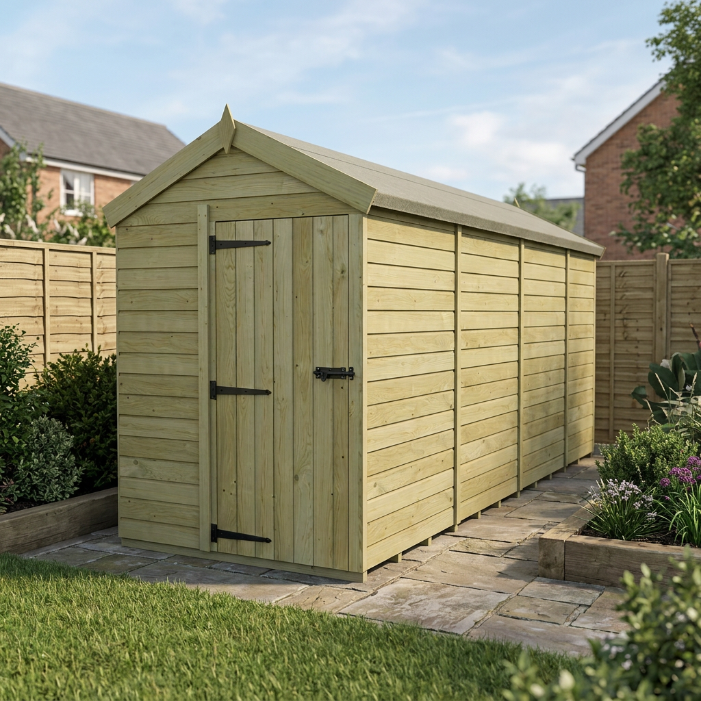 5 x 15 Apex Shed (Single Door, No Windows) - view 5
