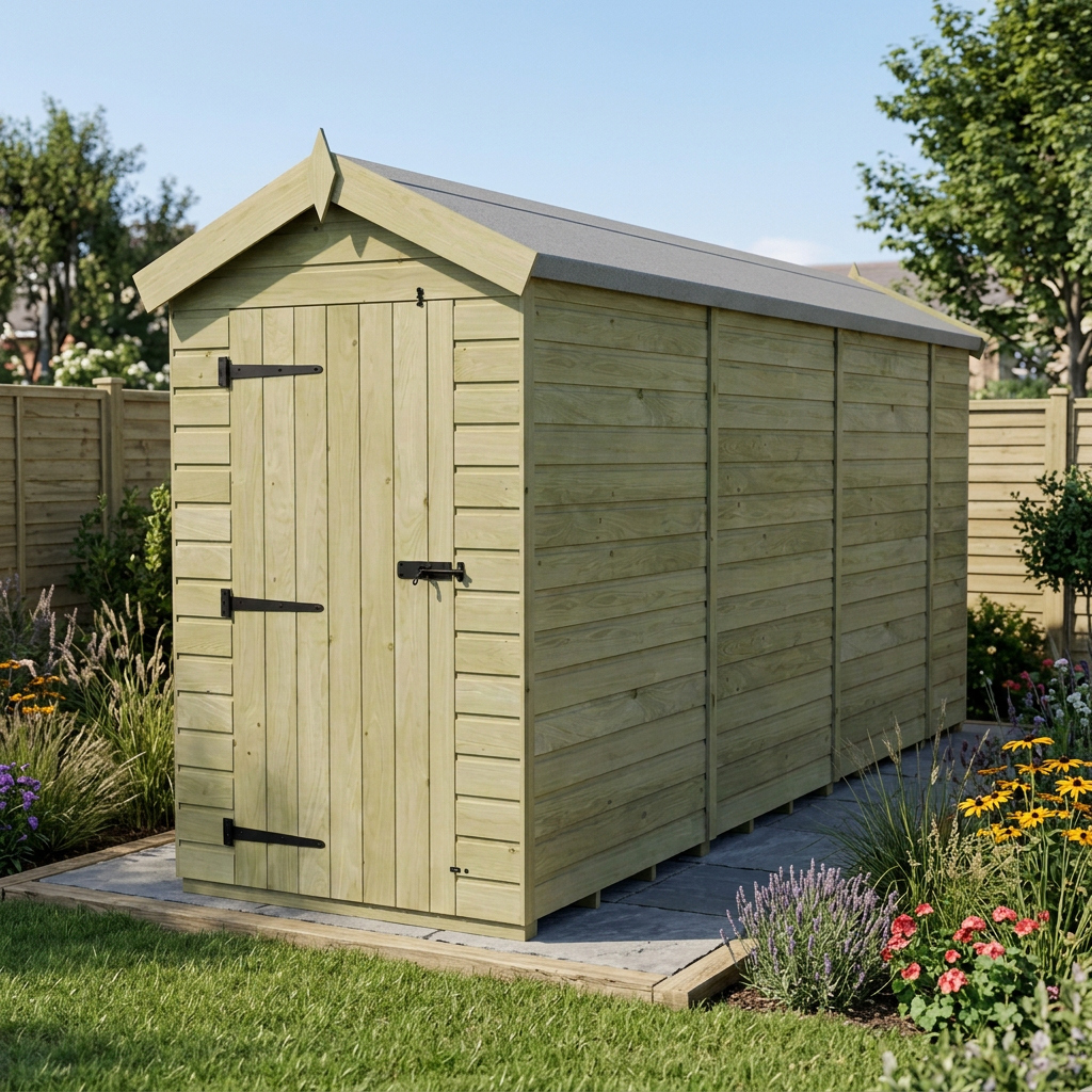 4 x 15 Apex Shed (Single Door, No Windows) - view 6