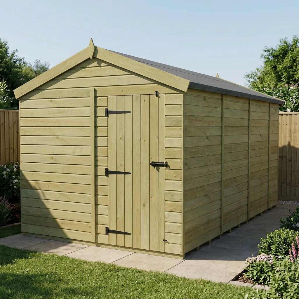 8 x 14 Apex Shed (Single Door, No Windows) - view 4