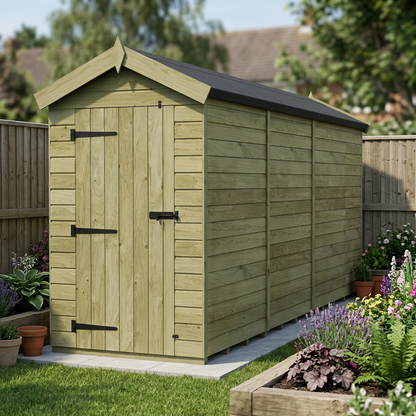 4 x 14 Apex Shed (Single Door, No Windows) - view 5