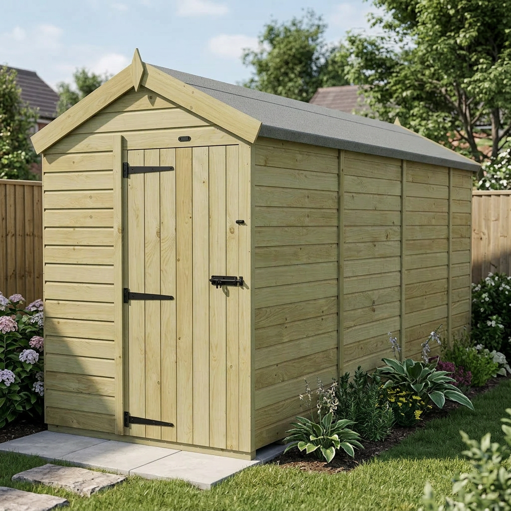 5 x 14 Apex Shed (Single Door, No Windows) - view 4