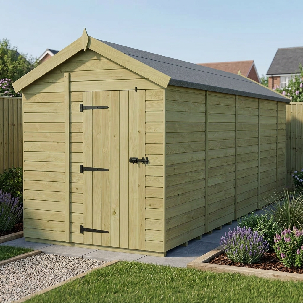 7 x 17 Apex Shed (Single Door, No Windows) - view 6
