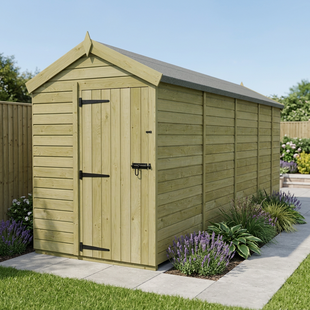 5 x 17 Apex Shed (Single Door, No Windows) - view 6