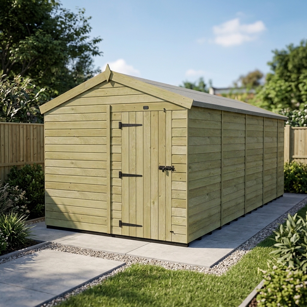8 x 18 Apex Shed (Single Door, No Windows) - view 6
