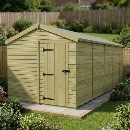 8 x 17 Apex Shed (Single Door, No Windows) - view 6