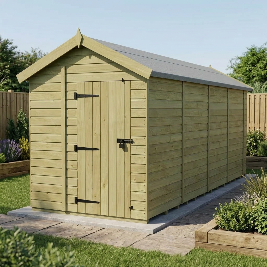 6 x 19 Apex Shed (Single Door, No Windows) - view 4