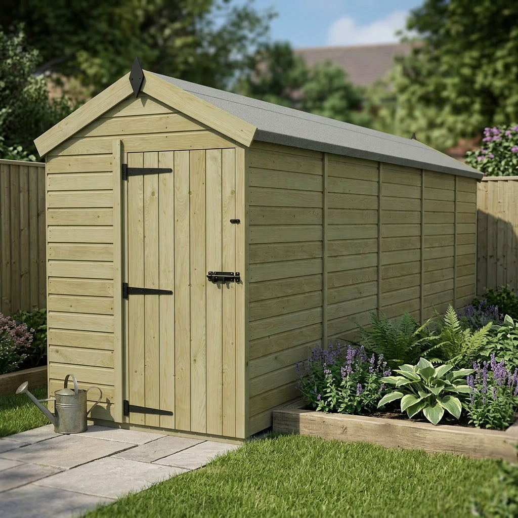 5 x 19 Apex Shed (Single Door, No Windows) - view 5