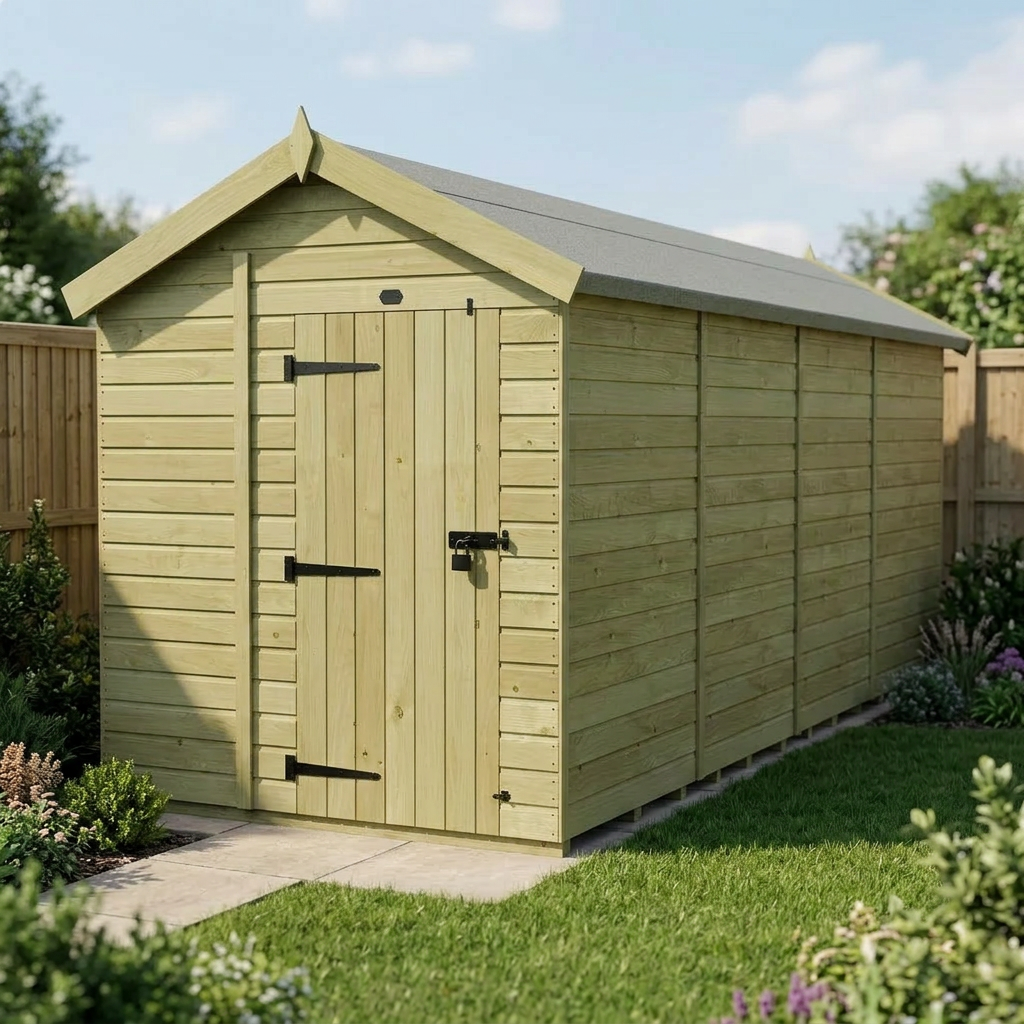 7 x 19 Apex Shed (Single Door, No Windows) - view 4