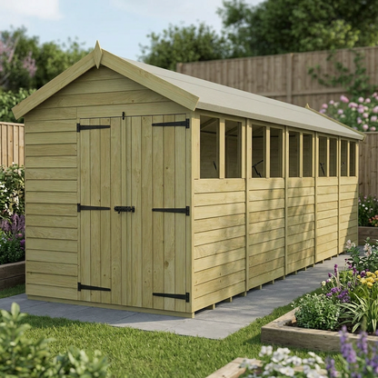 7 x 20 Apex Shed (Double Door, With Windows) - view 4