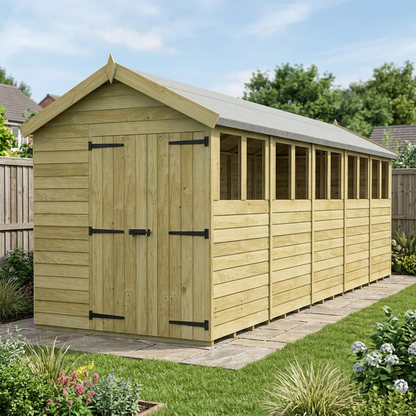 6 x 20 Apex Shed (Double Door, With Windows) - view 4