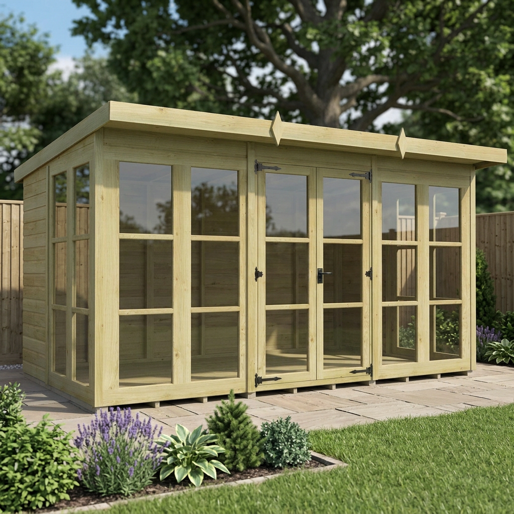 12 x 7 Georgian Window Pent Summer House - view 5