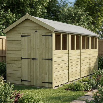 6 x 16 Apex Shed (Double Door, With Windows) - view 4