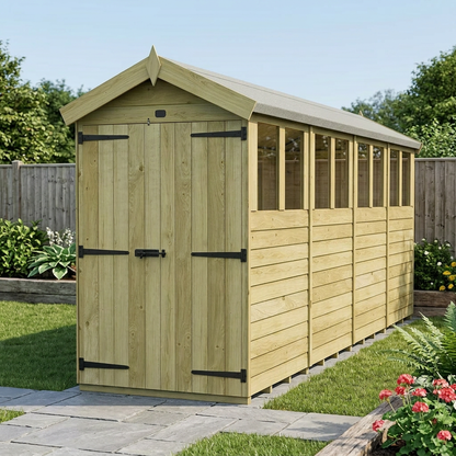 4 x 16 Apex Shed (Double Door, With Windows) - view 5