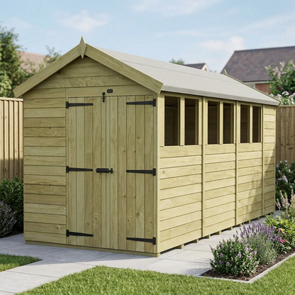 7 x 15 Apex Shed (Double Door, With Windows) - view 4