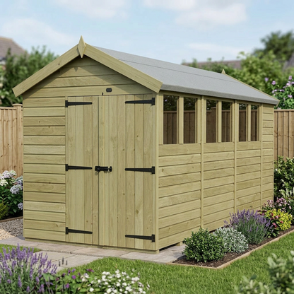 6 x 15 Apex Shed (Double Door, With Windows) - view 6