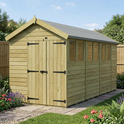 7 x 14 Apex Shed (Double Door, With Windows) - view 4