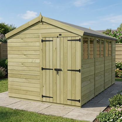 8 x 14 Apex Shed (Double Door, With Windows) - view 5