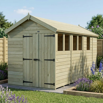 6 x 13 Apex Shed (Double Door, With Windows) - view 5