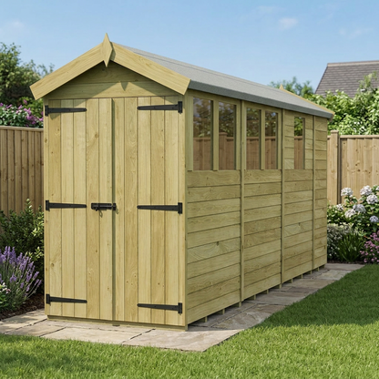 4 x 13 Apex Shed (Double Door, With Windows) - view 5