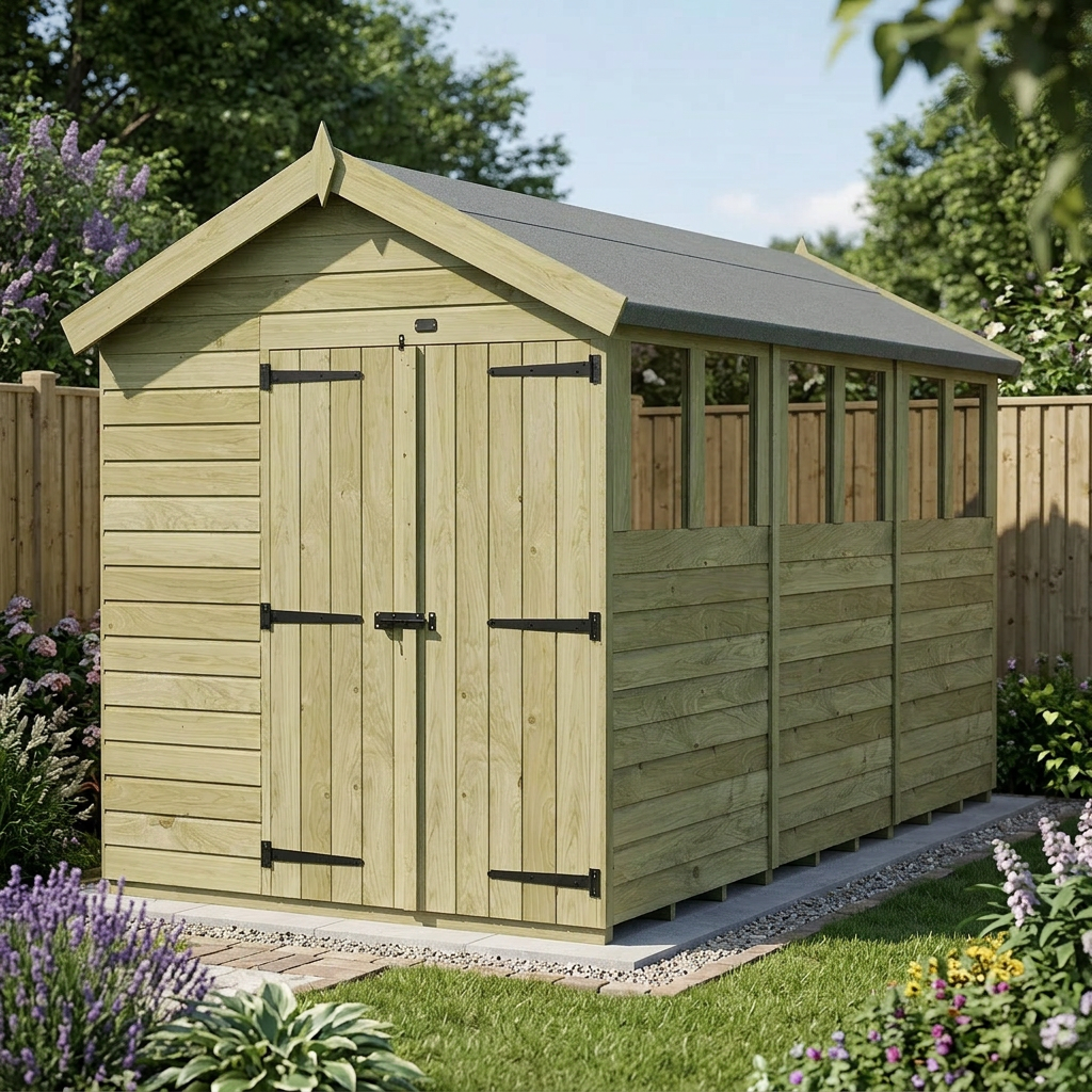 7 x 12 Apex Shed (Double Door, With Windows) - view 4