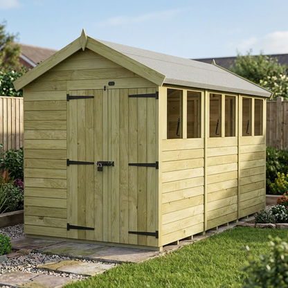 6 x 12 Apex Shed (Double Door, With Windows) - view 4