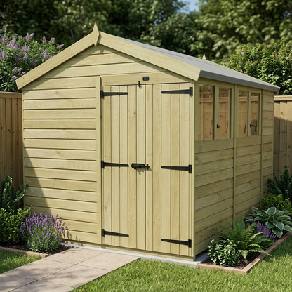 8 x 11 Apex Shed (Double Door, With Windows) - view 5