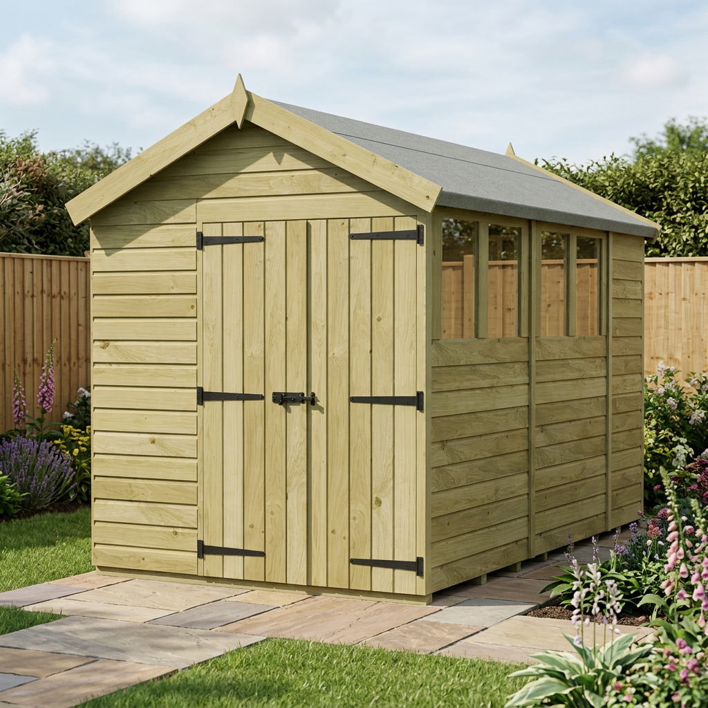 7 x 11 Apex Shed (Double Door, With Windows) - view 5