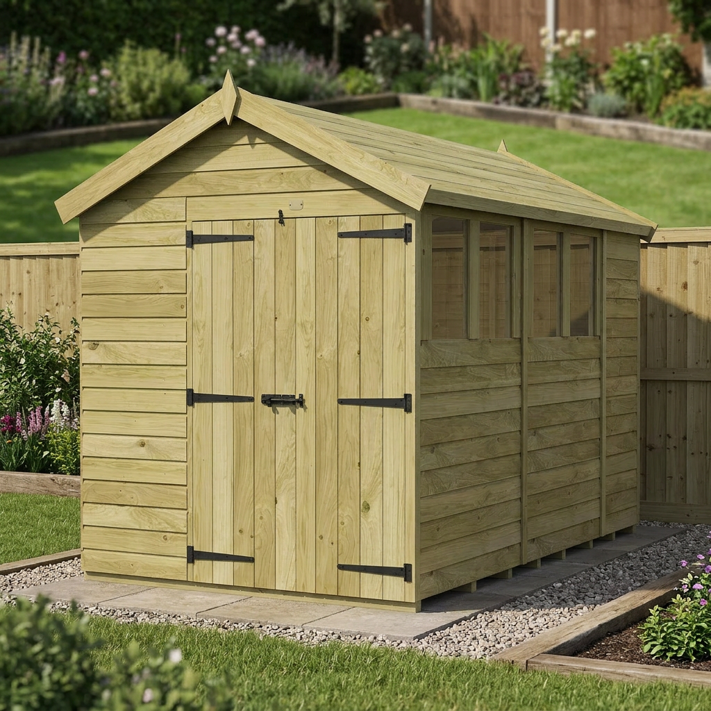 7 x 10 Apex Shed (Double Door, With Windows) - view 4