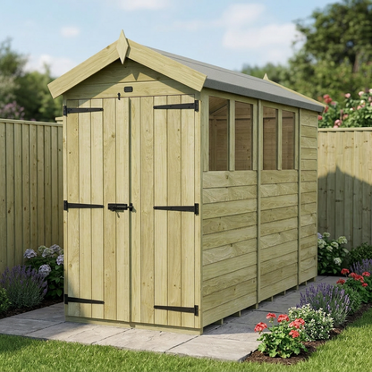 4 x 10 Apex Shed (Double Door, With Windows) - view 5