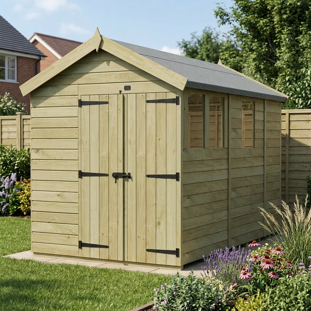 7 x 9 Apex Shed (Double Door, With Windows) - view 4