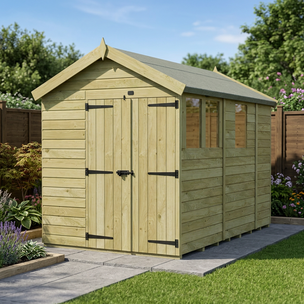 6 x 9 Apex Shed (Double Door, With Windows) - view 5