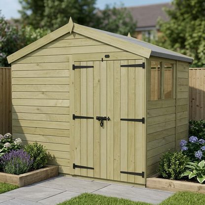 8 x 6 Apex Shed (Double Door, With Windows) - view 5