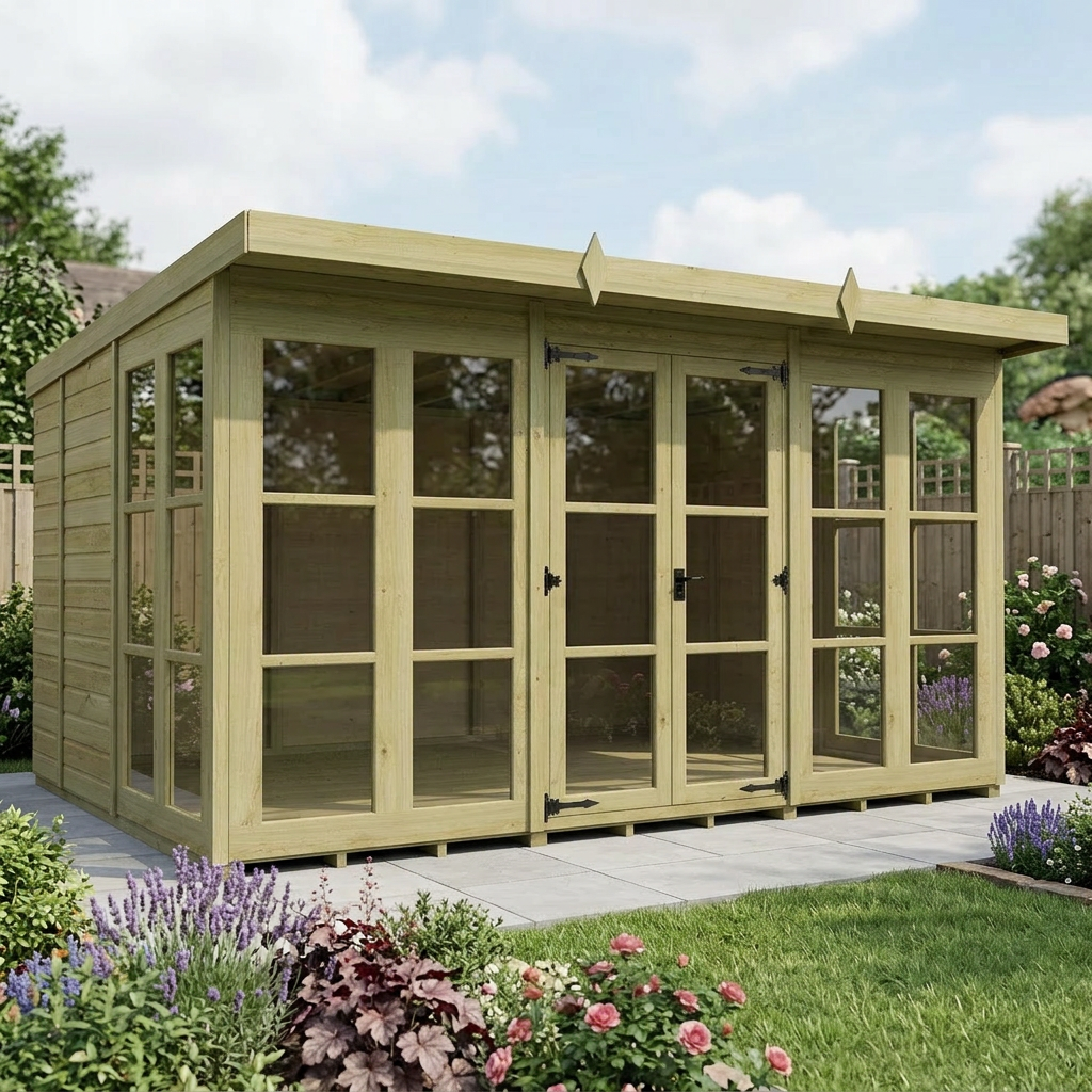 12 x 9 Georgian Window Pent Summer House - view 4