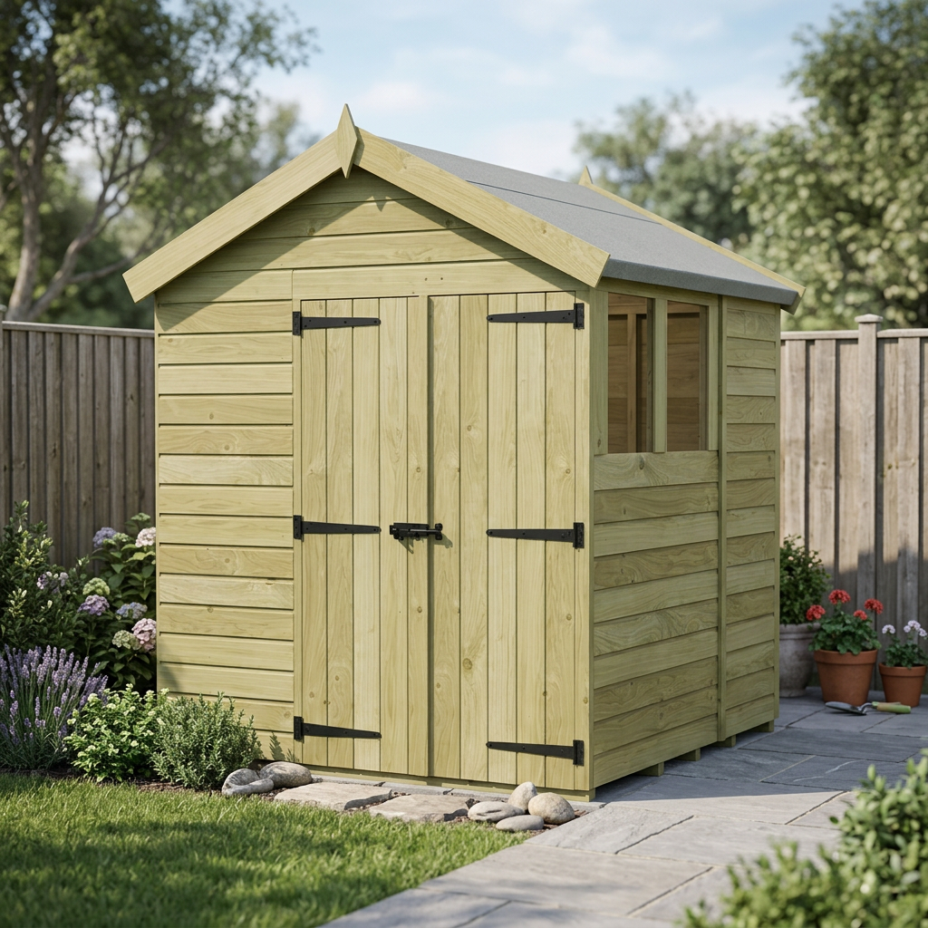 6 x 6 Apex Shed (Double Door, With Windows) - view 5