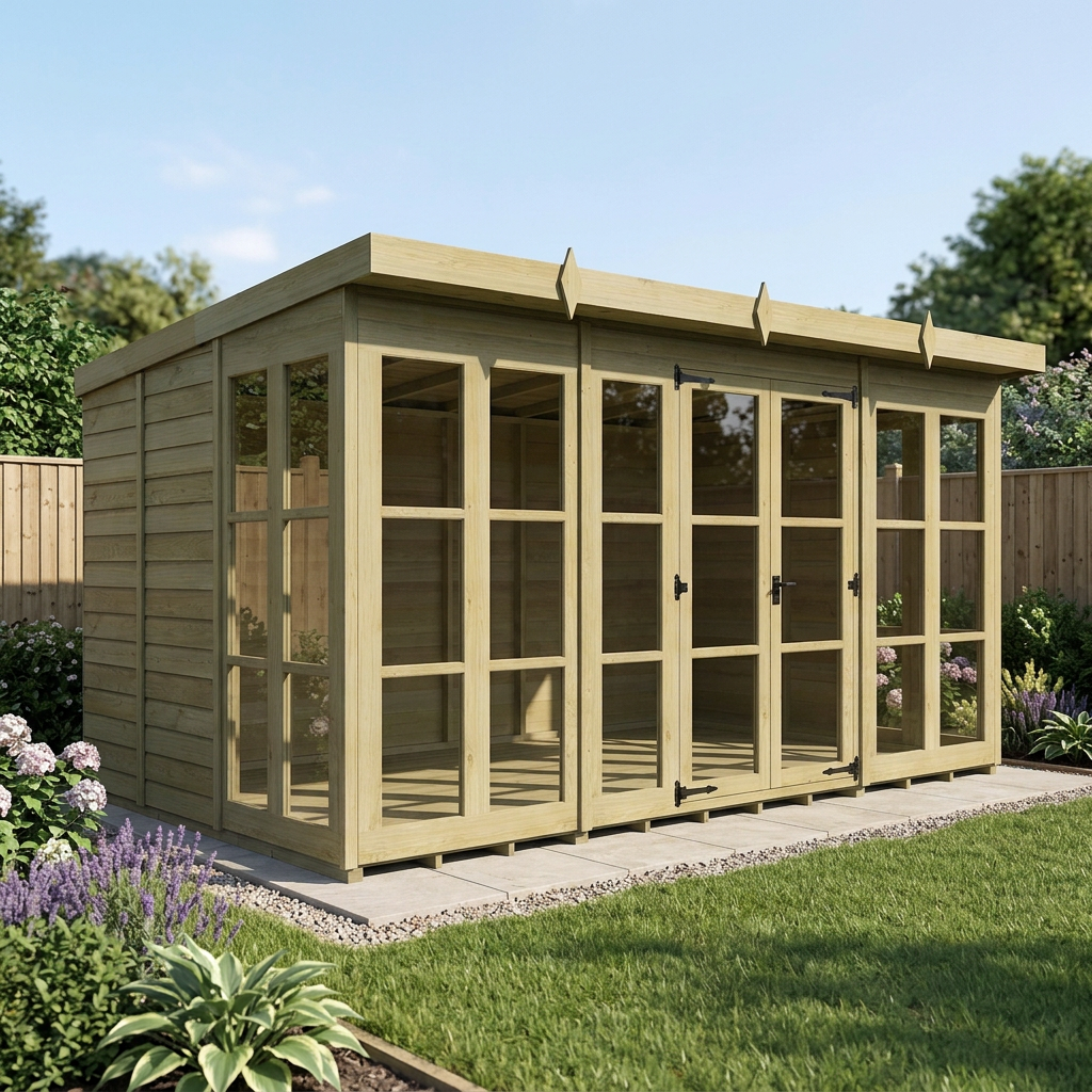 20 x 9 Georgian Window Pent Summer House - view 4