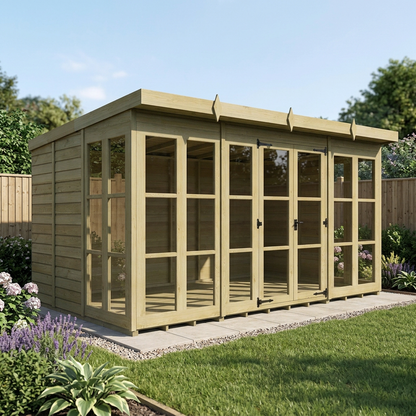 20 x 9 Georgian Window Pent Summer House - view 4