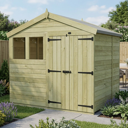 8 x 5 Apex Shed (Double Door, With Windows) - view 5