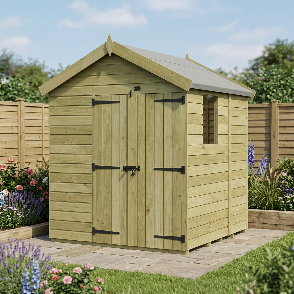 7 x 5 Apex Shed (Double Door, With Windows) - view 4
