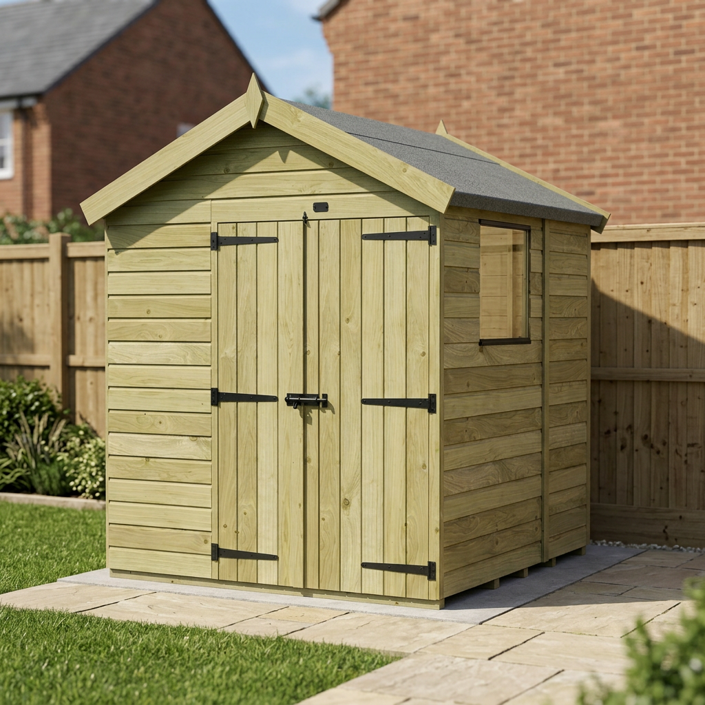6 x 5 Apex Shed (Double Door, With Windows) - view 4