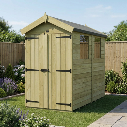 4 x 5 Apex Shed (Double Door, With Windows) - view 4