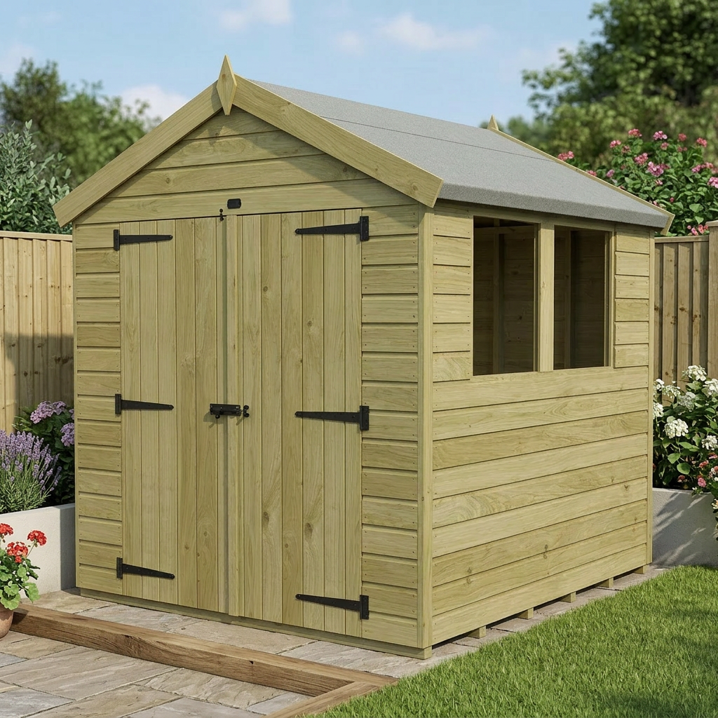 6 x 4 Apex Shed (Double Door, With Windows) - view 5