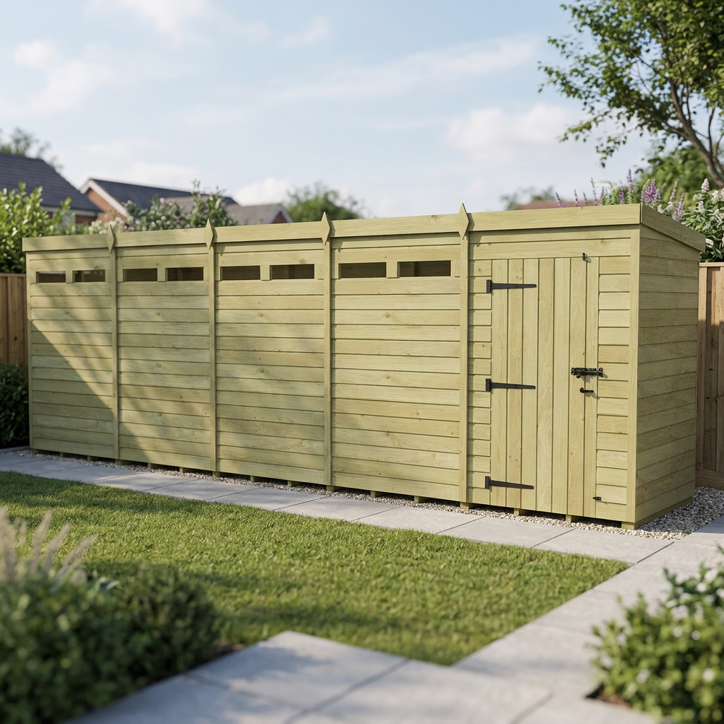 20 x 4 Security Pent Shed - view 5