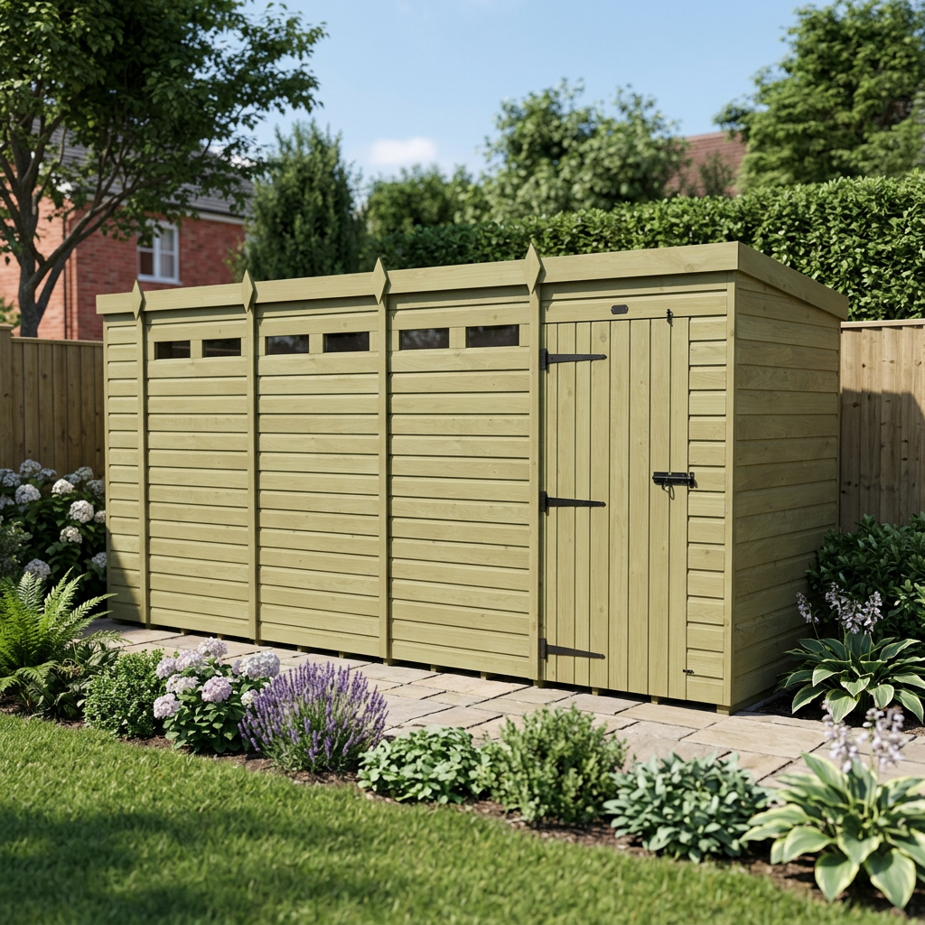 17 x 4 Security Pent Shed - view 5