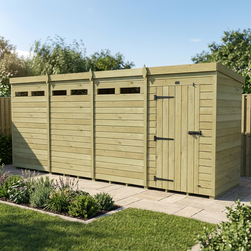 16 x 4 Security Pent Shed - view 5