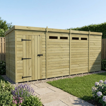 15 x 5 Security Pent Shed - view 3