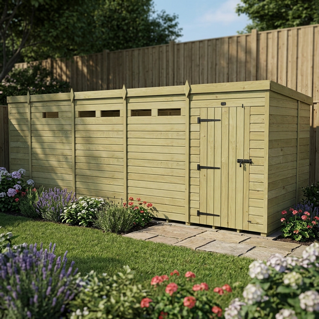 17 x 6  Security Pent Shed - view 3